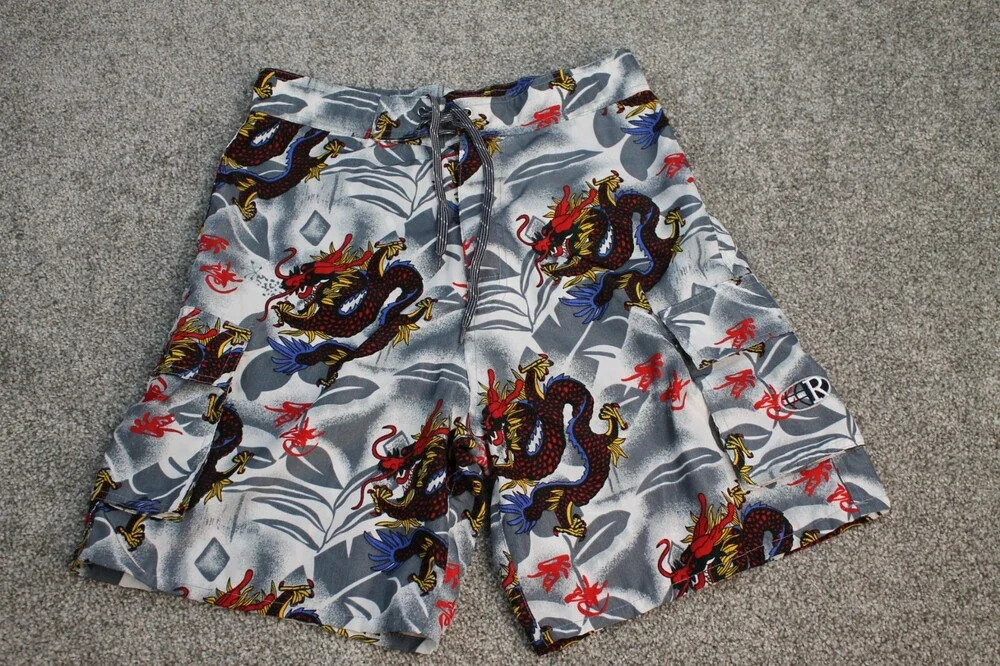 Chinese Dragon Boardshorts Men Medium Asian Lucky Fortune Surf Swim Trunks